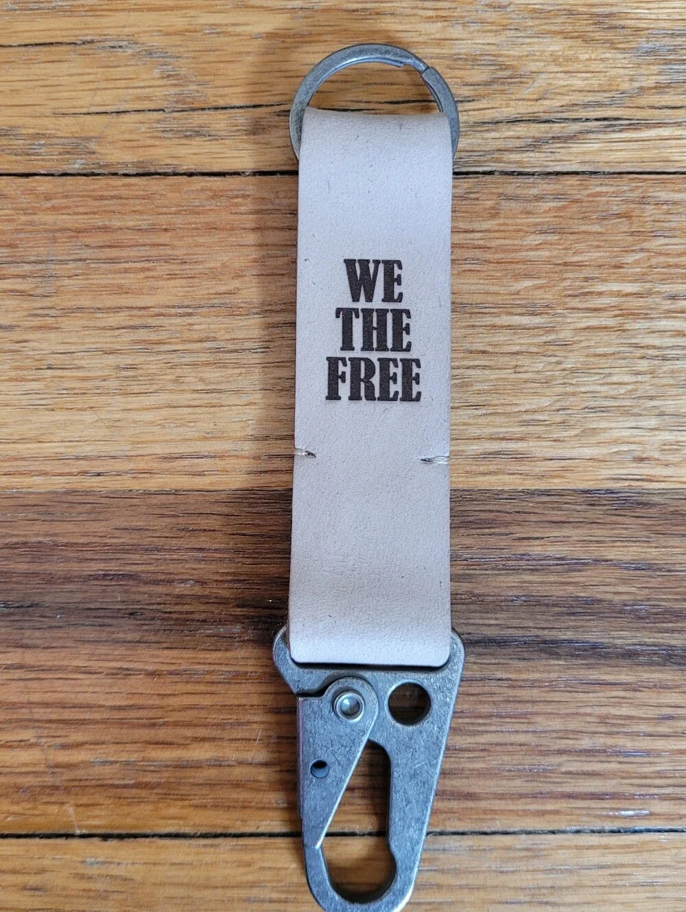 Free People We The Free Hooked Keyring Natural Leather Key Holder And Metal Clip